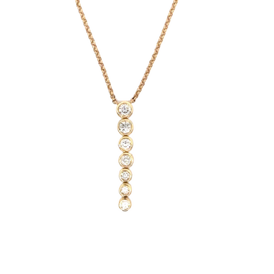 Y-Drop 7 Bezeled Diamond Necklace