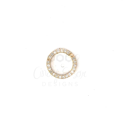 Yellow Gold Circle Diamond Bail