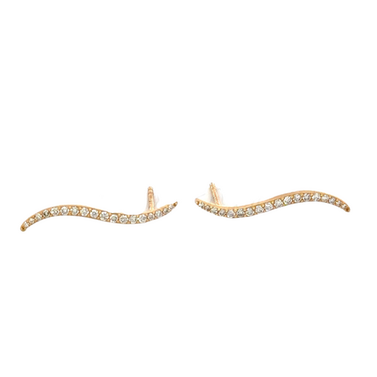 Diamond Curve Stud Earring