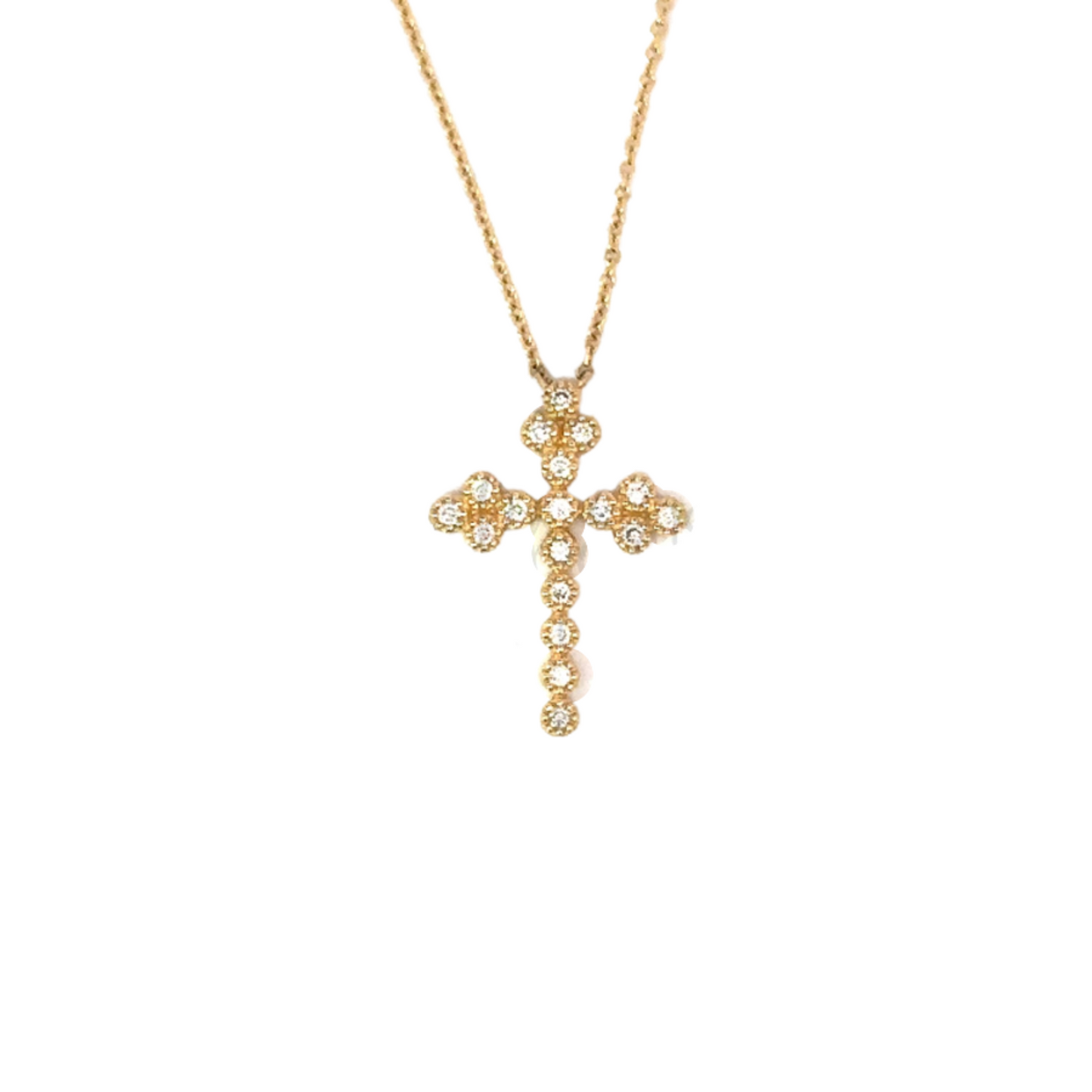 Diamond Dot Cross Necklace