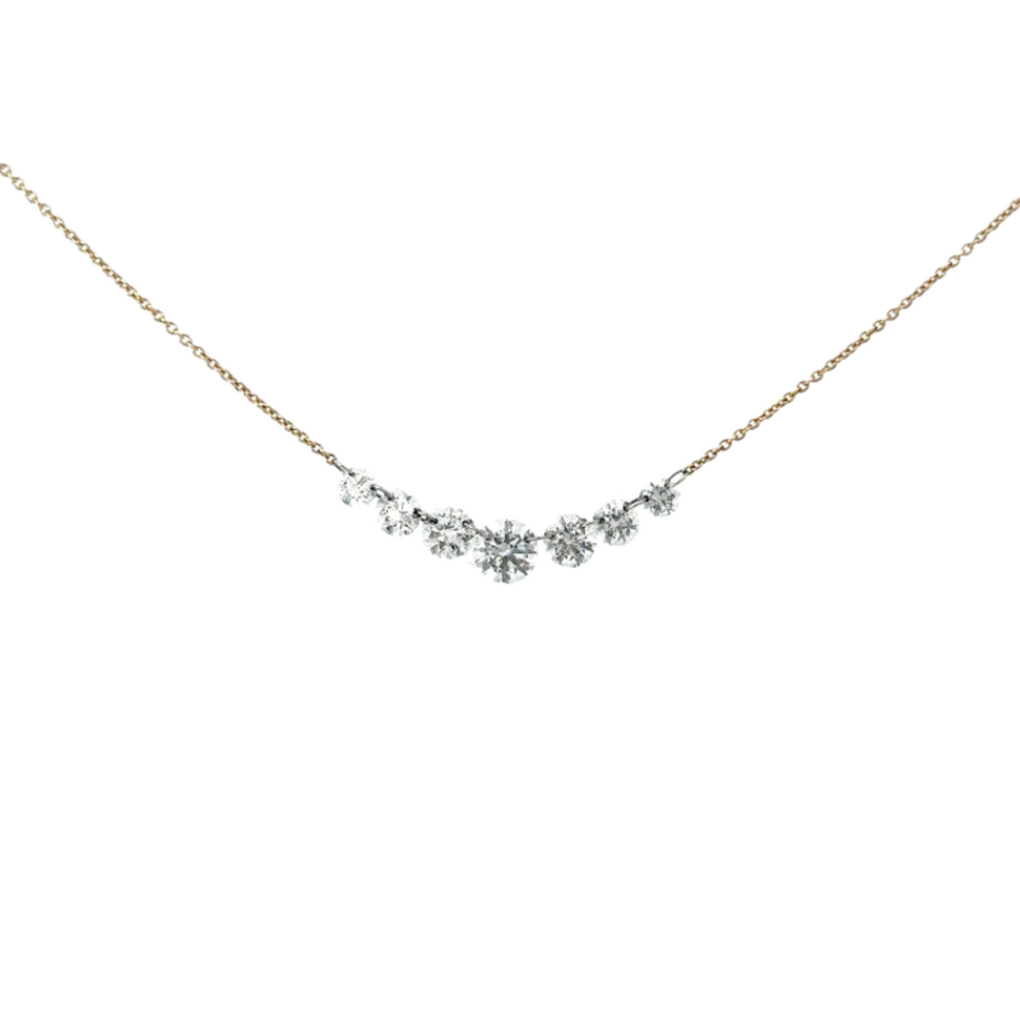 Graduated 7 Floating Diamond Necklace