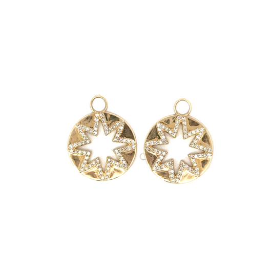 Open Diamond Star Disc Earring Charm