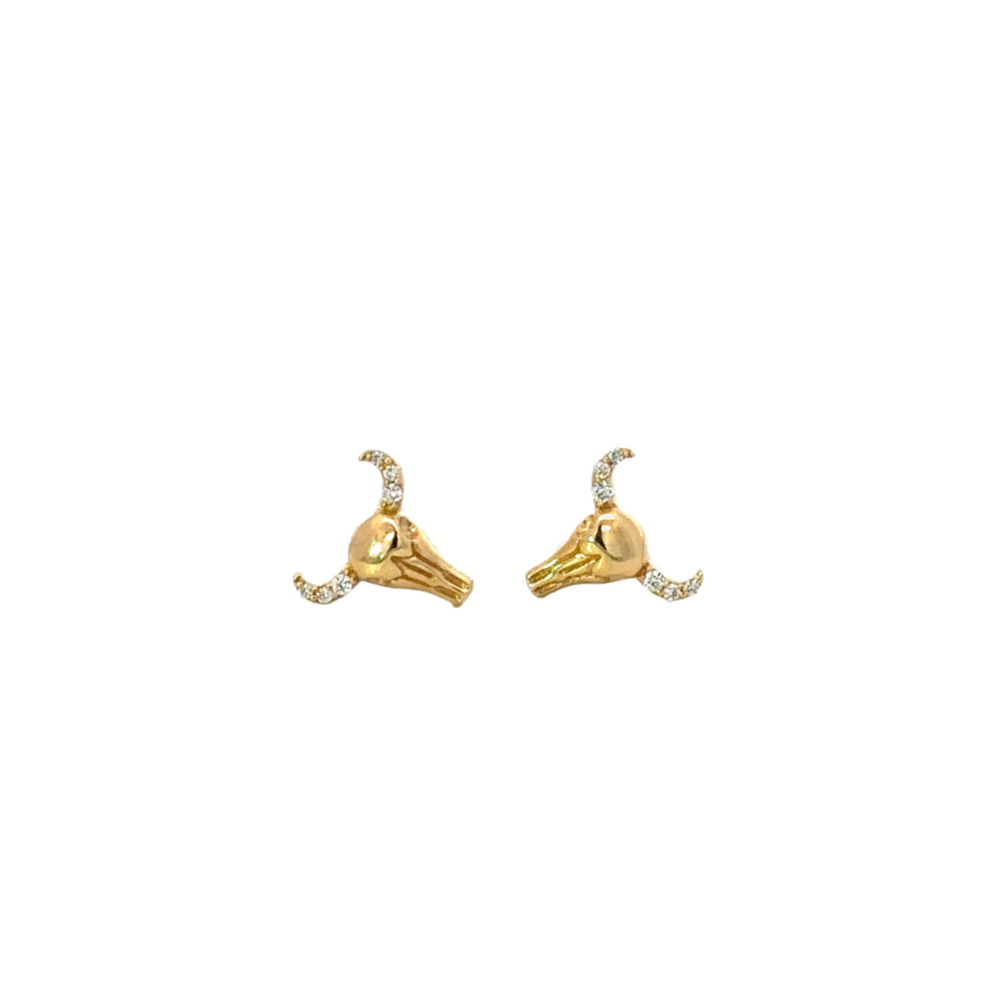 Longhorn Earring with Pave Diamond Accents