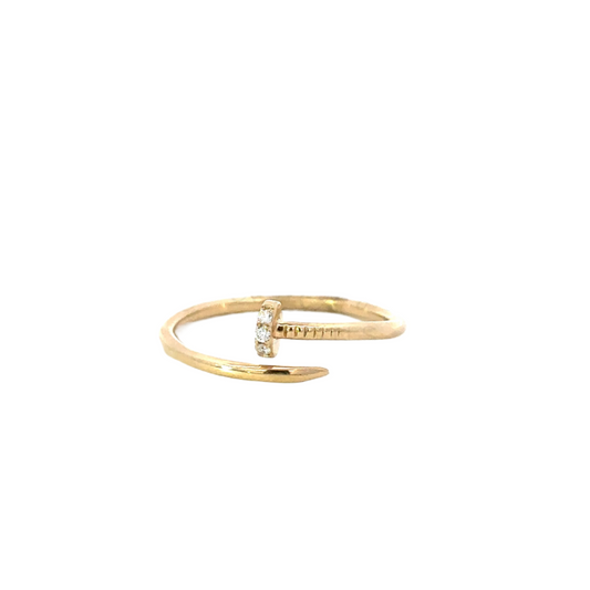 Pave Diamond Overlapping Nail Ring