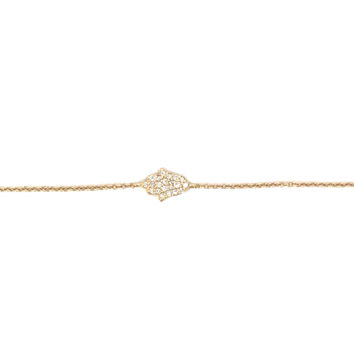 Yellow Gold Pave Hamsa Hand Bracelet