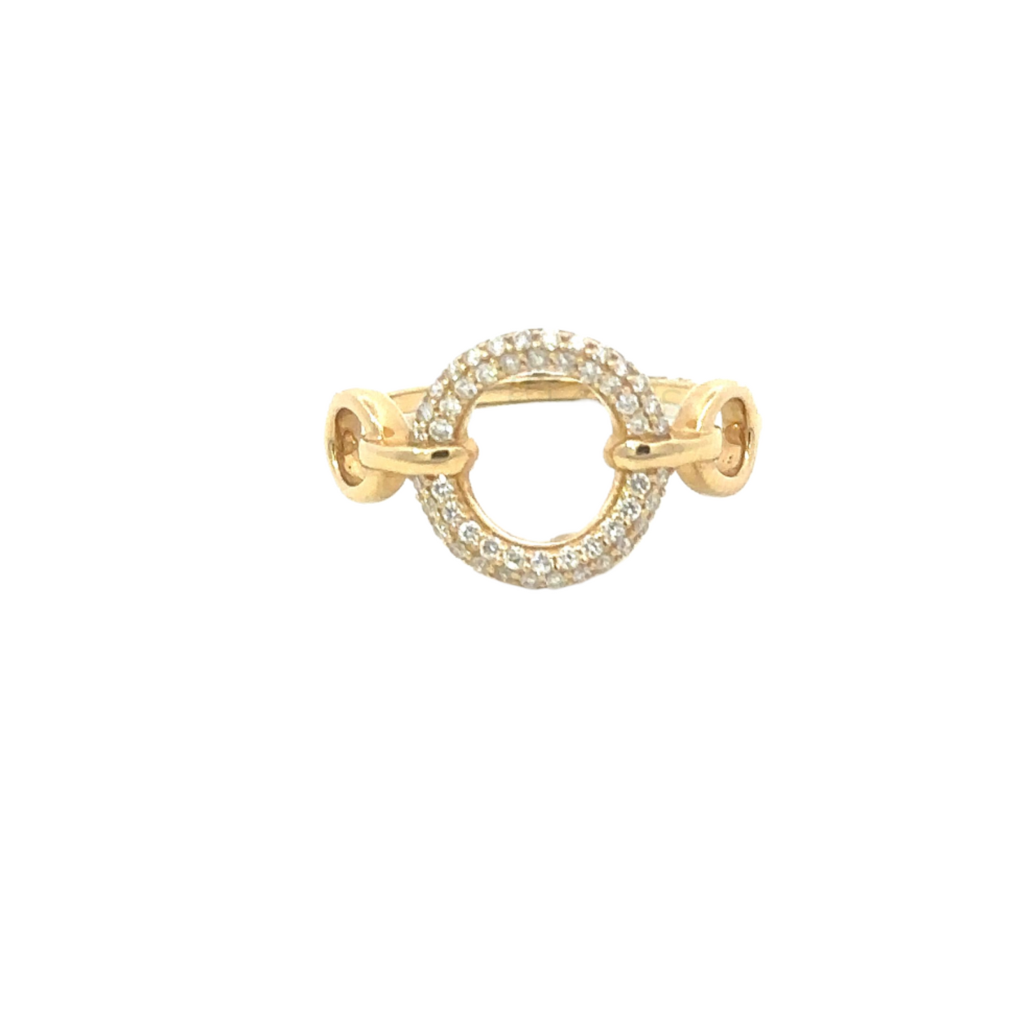 Pave Diamond Triple Open Circle Ring