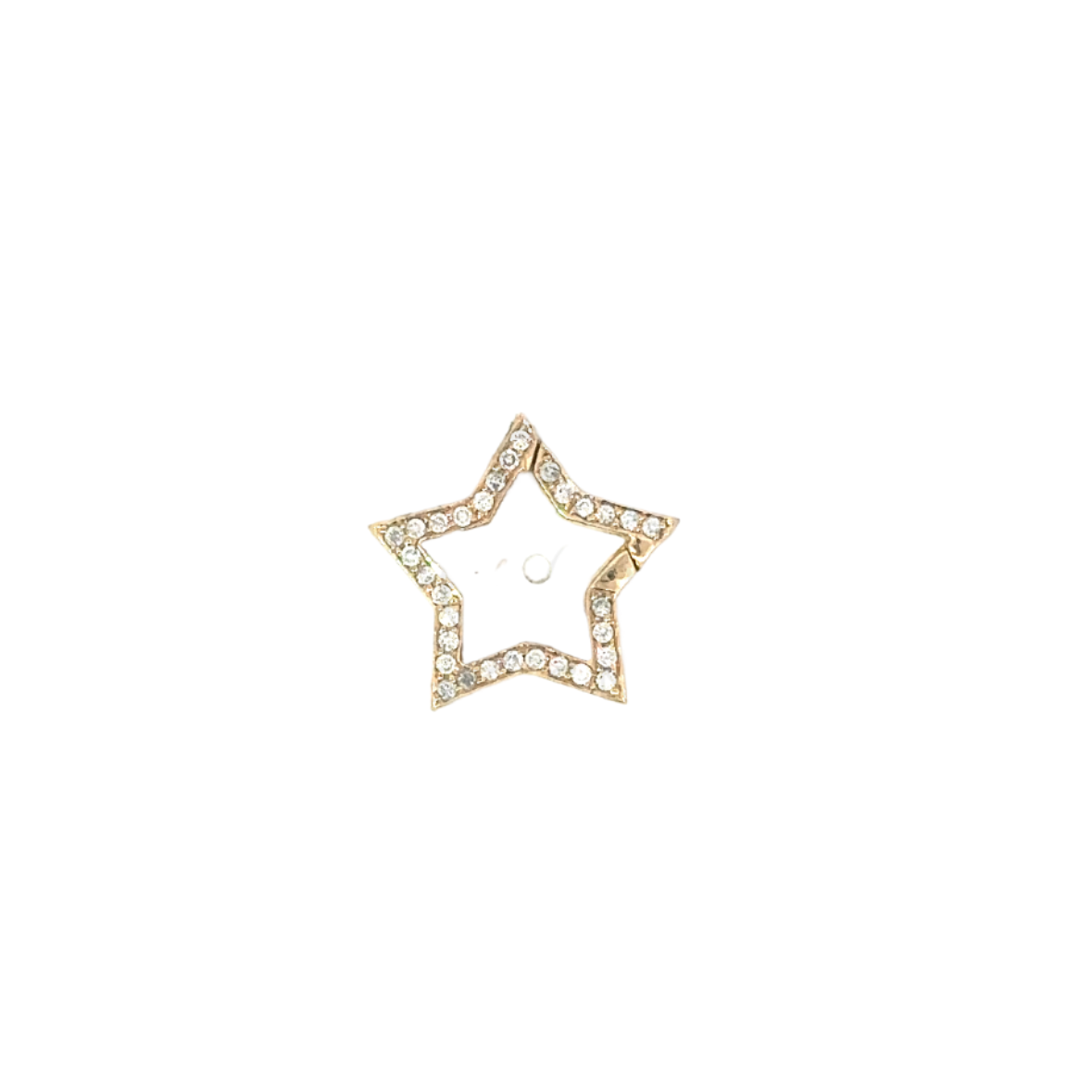 Yellow Gold Pave (double sided) Star Bail