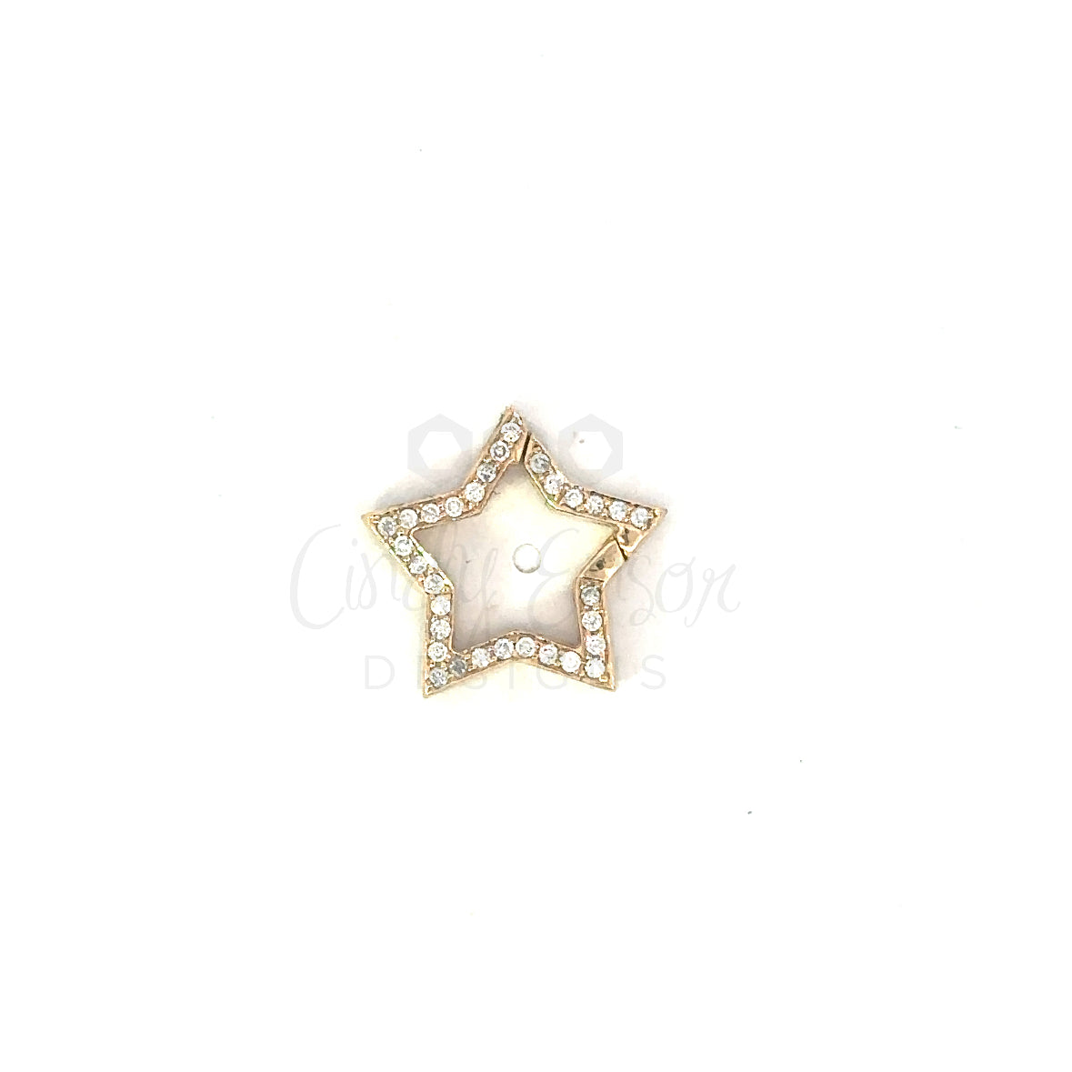 Yellow Gold Pave (double sided) Star Bail