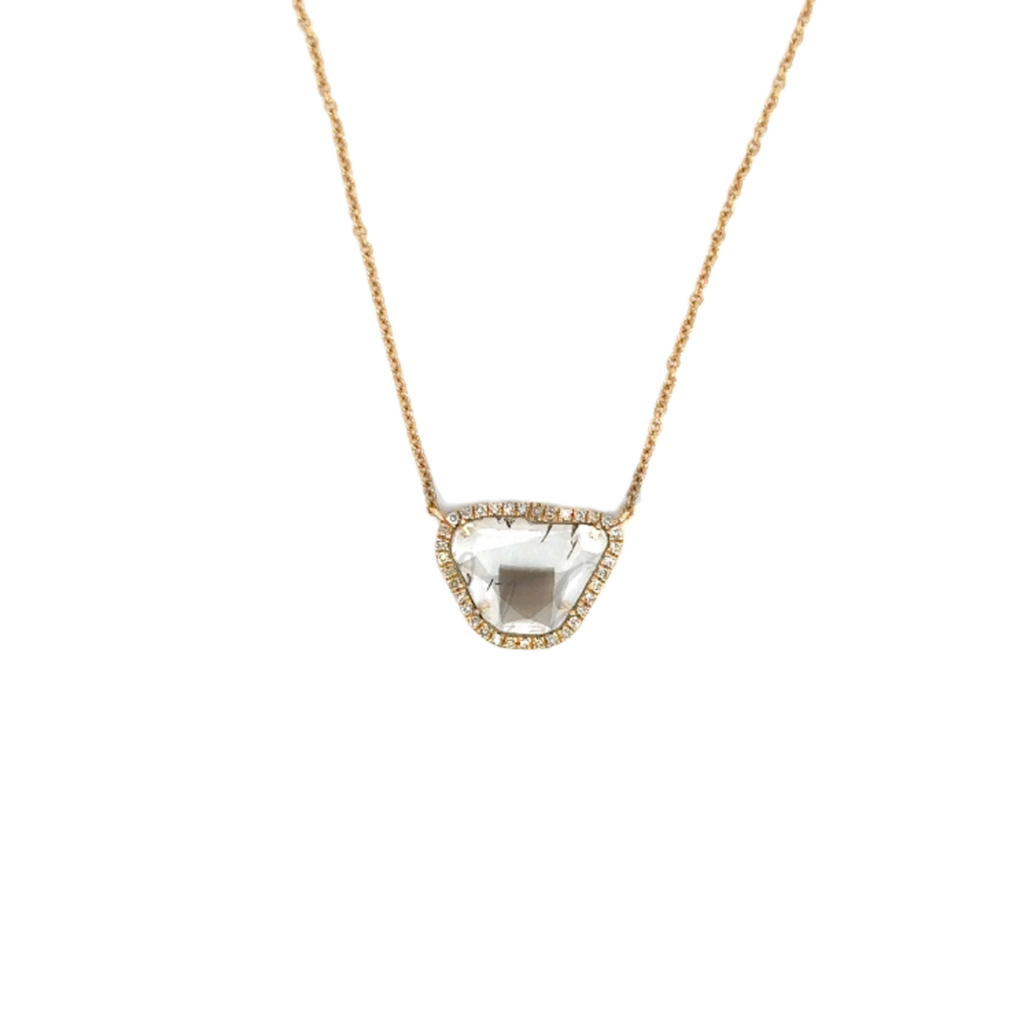 Single Sliced Diamond Necklace