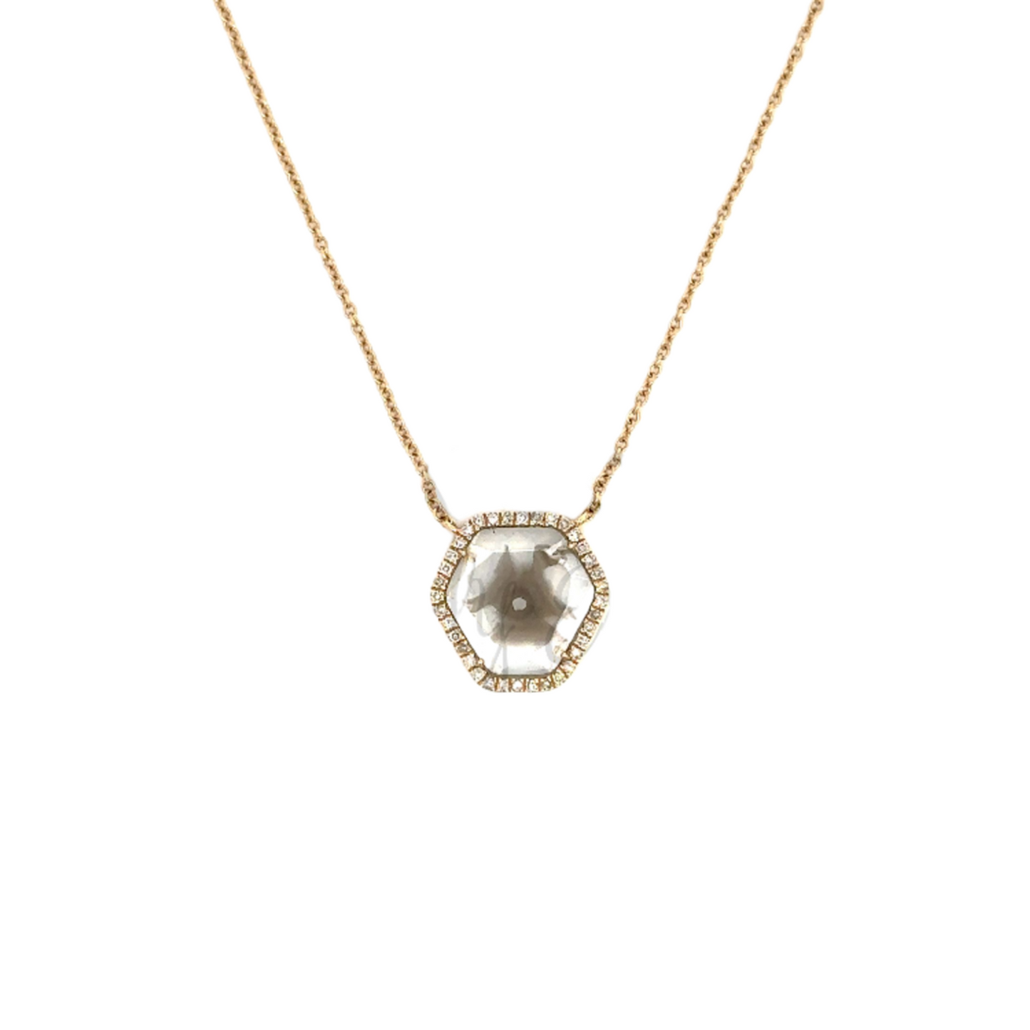 Single Sliced Diamond Necklace