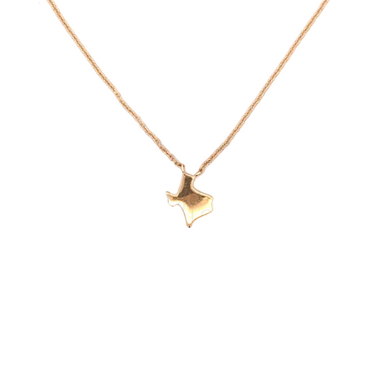 Yellow Gold Tiny Texas State Necklace