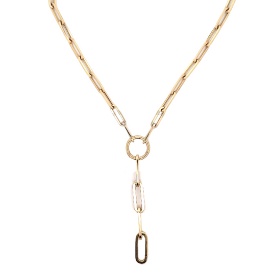 Y-Drop Paper Clip Necklace with Working Bails